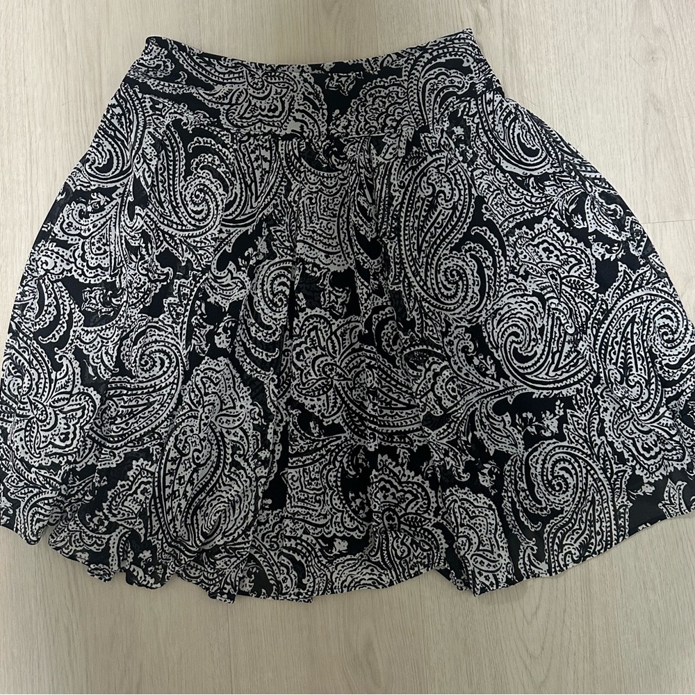 INC International Concepts Black and White A-Line Skirt